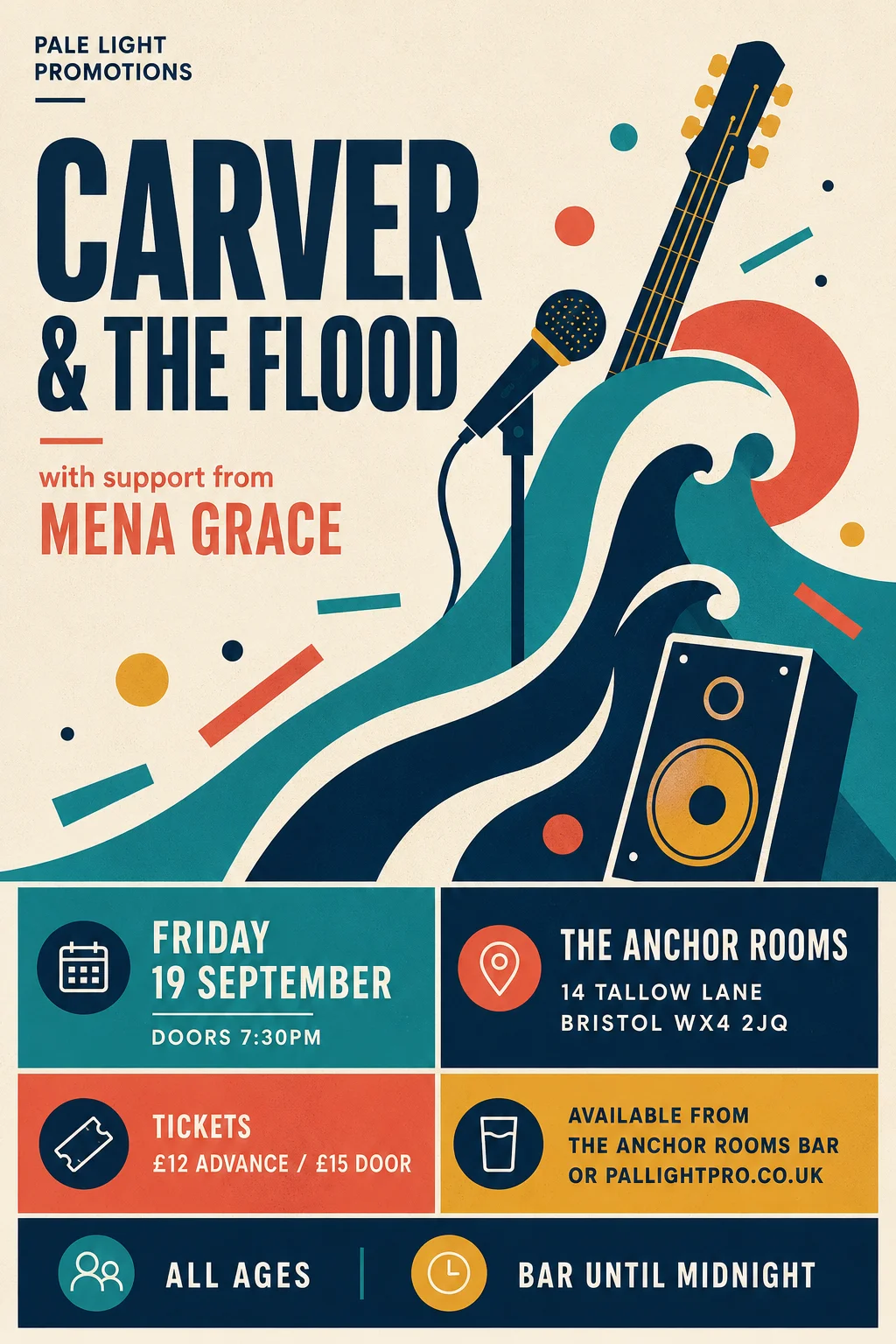 Contemporary Flat Illustration — gig poster example