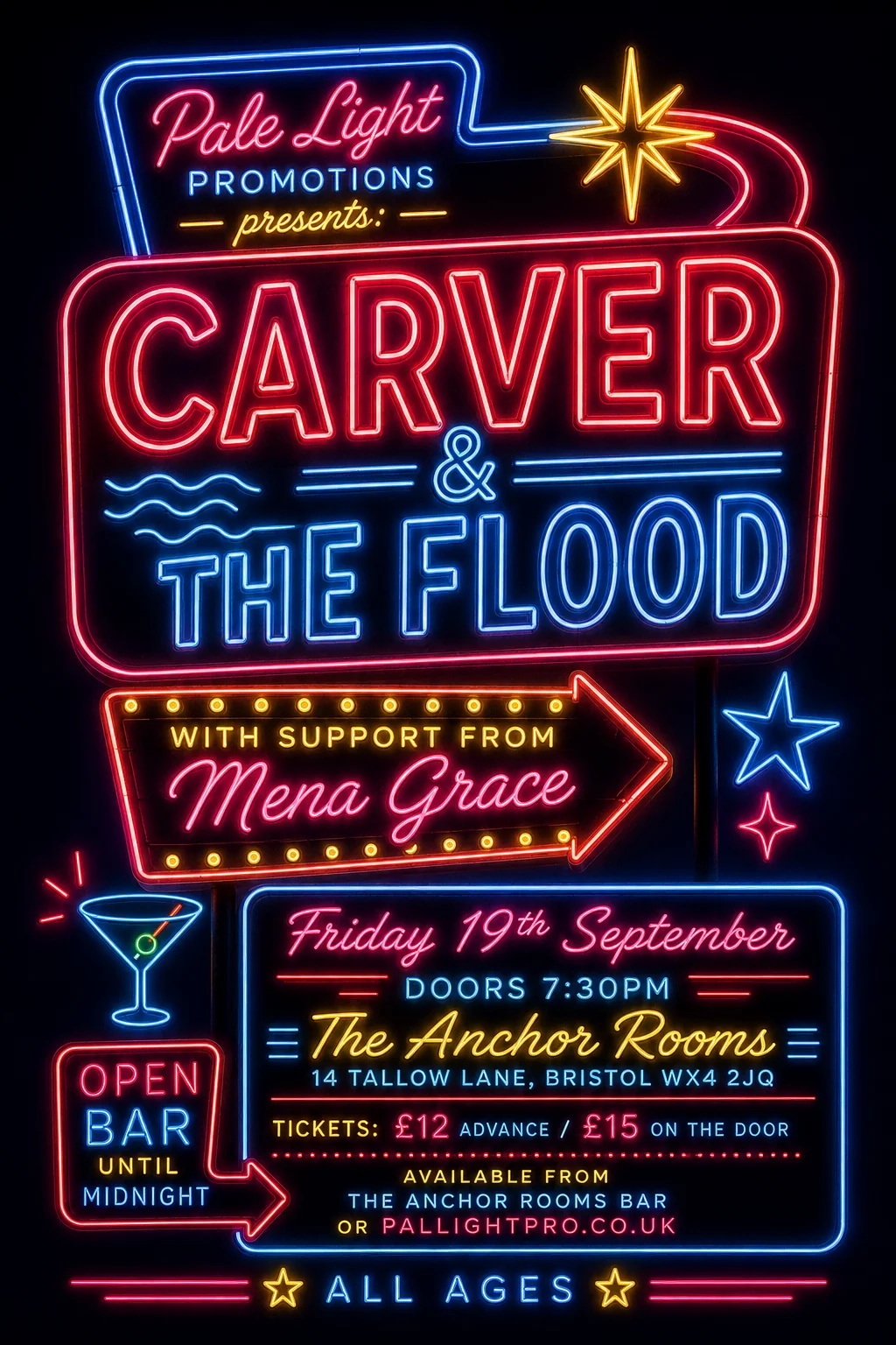Neon Sign / Diner Americana — gig poster example